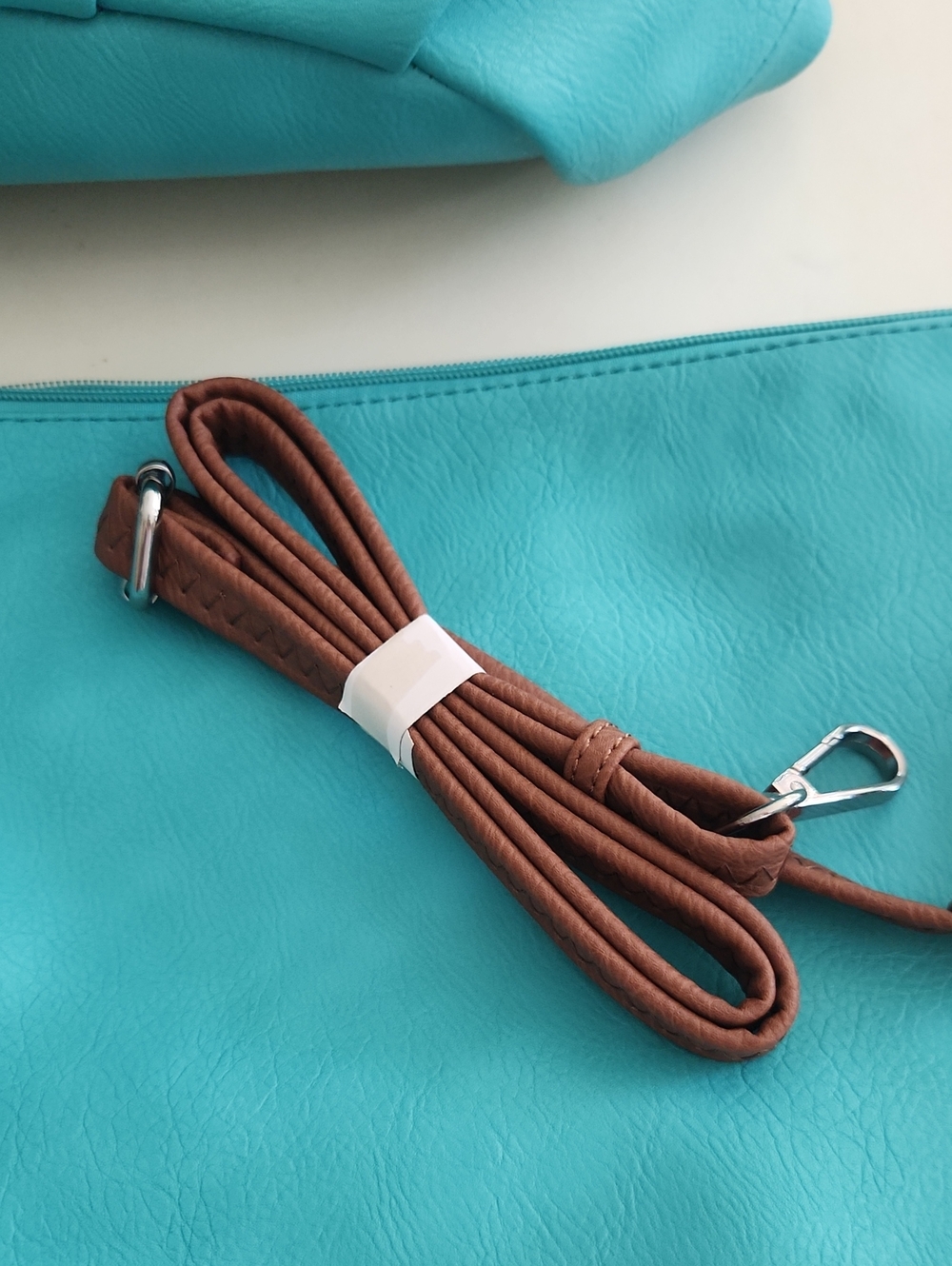 Black Rivet Turquoise and Brown Two-Piece Tote Set - Picture 3 of 5